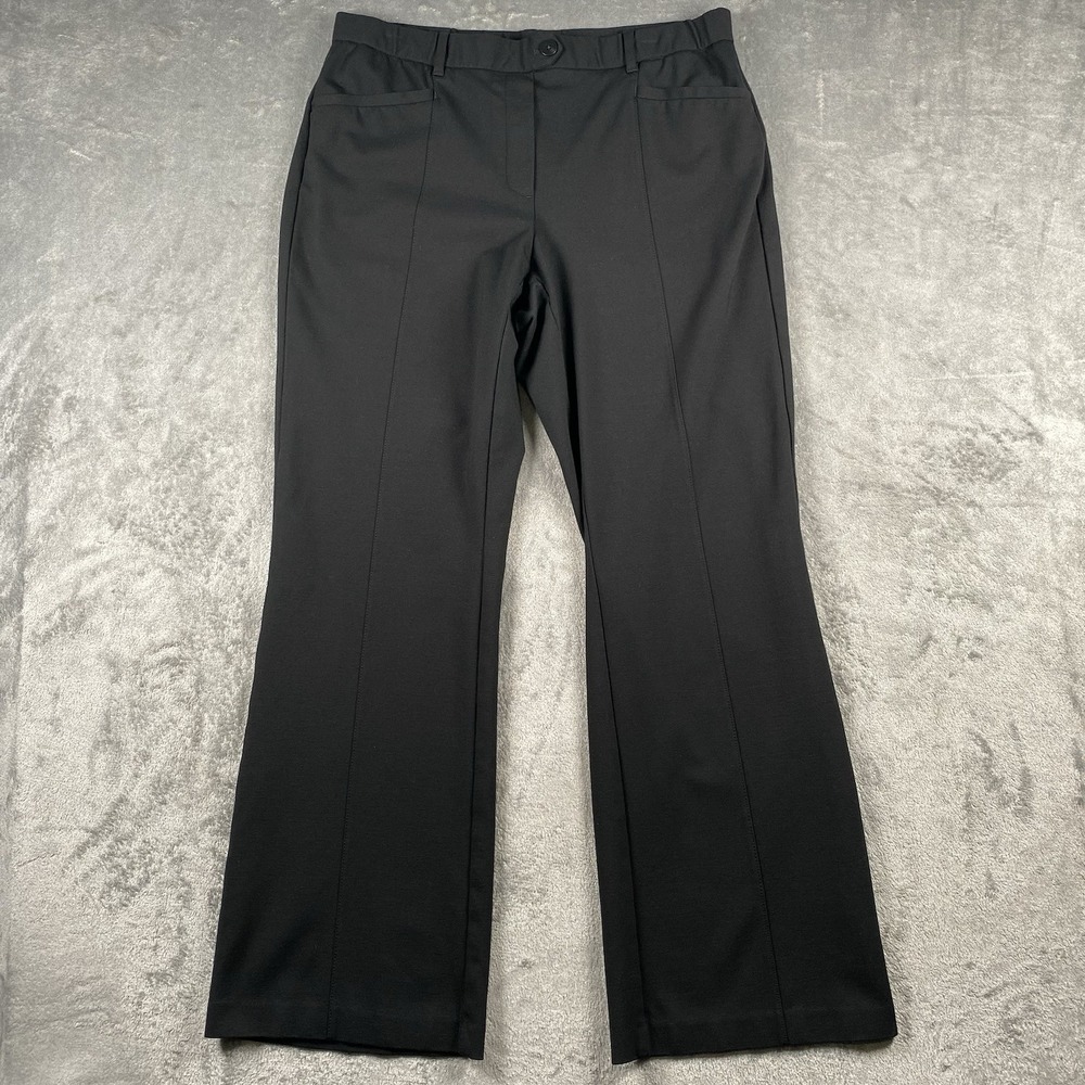 J Jill Ponte Pants Womens Sz L Tall LT Black Bootcut‎ Front Seam Classic Stretch